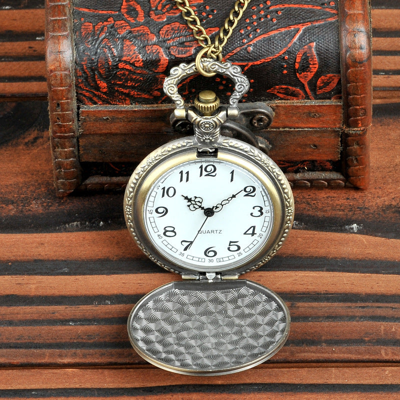 Fashion Simple Retro Motorcycle Quartz Pocket Watch