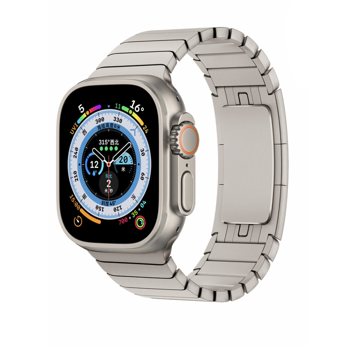 Adecuado para Smartwatch 8 Correa de acero inoxidable con hebilla de lazo Correa de reloj de metal IWatch