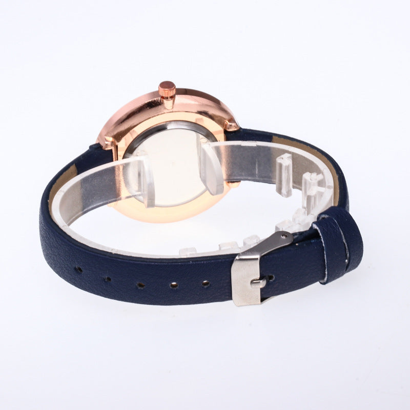 Reloj de pulsera romántico con diseño de cielo estrellado para mujer, informal, con correa de malla de acero y oro rosa, reloj con diamantes de imitación, reloj femenino