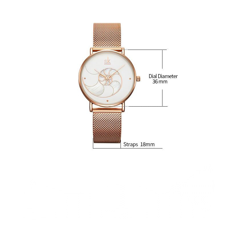 Reloj de cuarzo para mujer, pulsera de malla para mujer