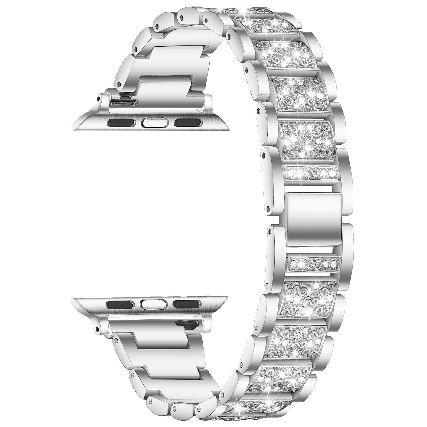 Correa de cadena de joyería para reloj Apple, pulsera Ultra de 49 mm, 40 mm, 44 mm, 42 mm y 38 mm, con diamantes, para iWatch SE 6, 7, 8, 9, 45 mm y 41 mm
