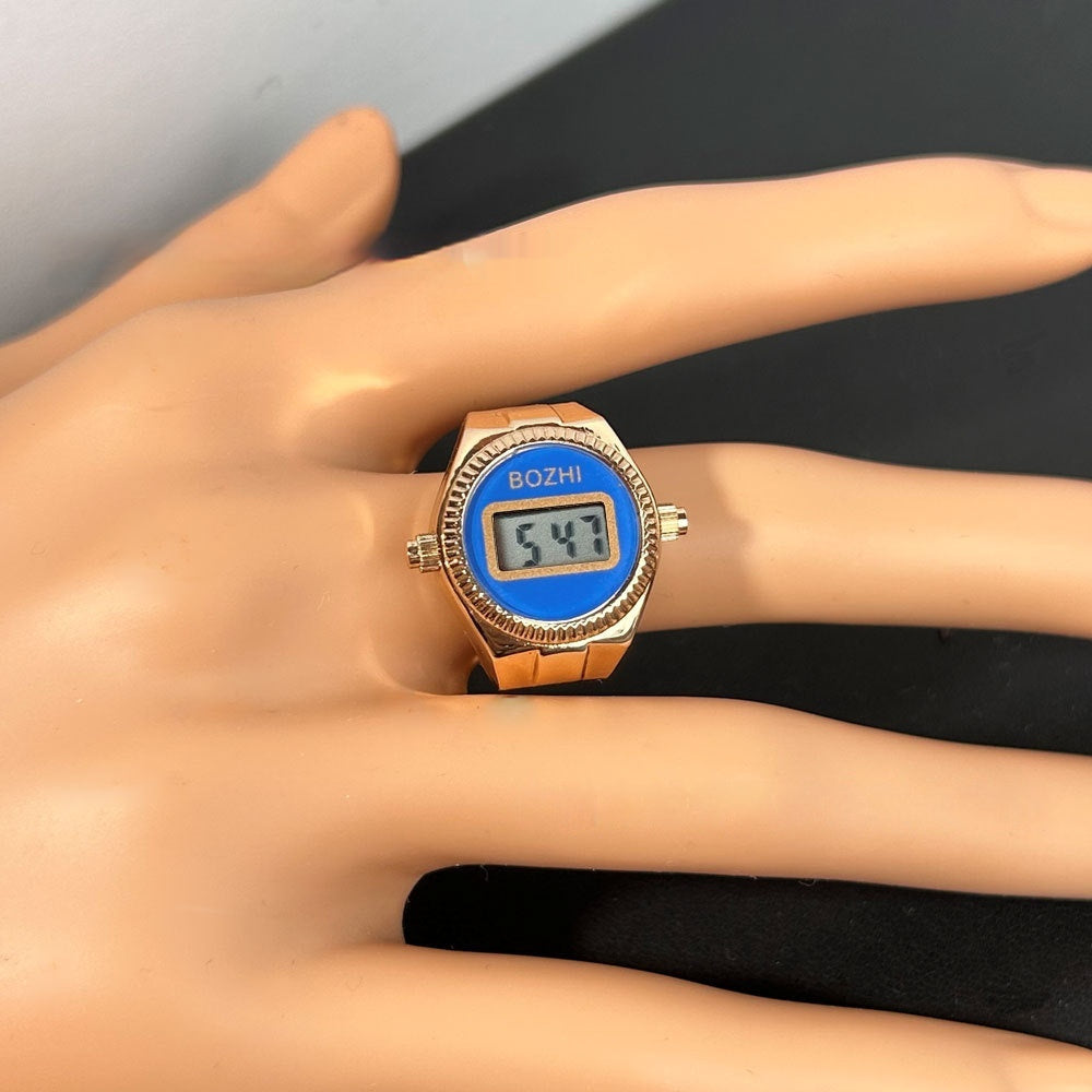 Reloj electrónico de moda para mujer, mini reloj con anillo