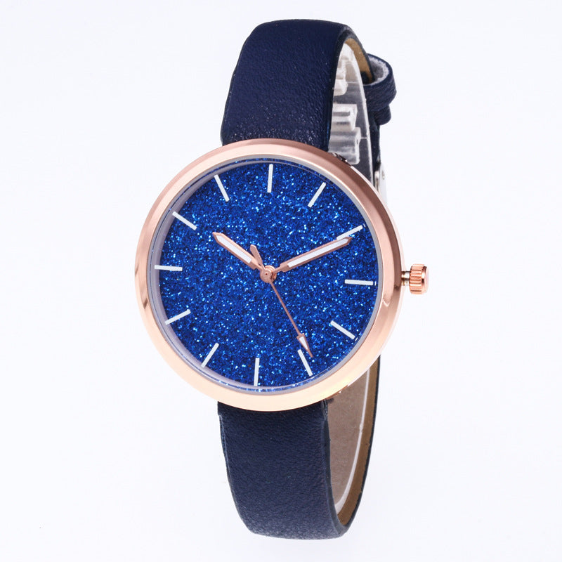Reloj de pulsera romántico con diseño de cielo estrellado para mujer, informal, con correa de malla de acero y oro rosa, reloj con diamantes de imitación, reloj femenino