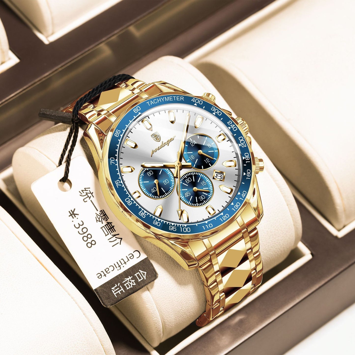 Reloj de cuarzo multifuncional para hombre, luminoso y resistente al agua