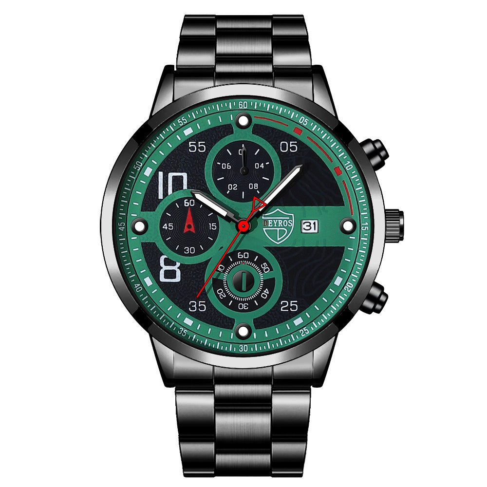 Men's Stainless Steel Watch Calendar Quartz