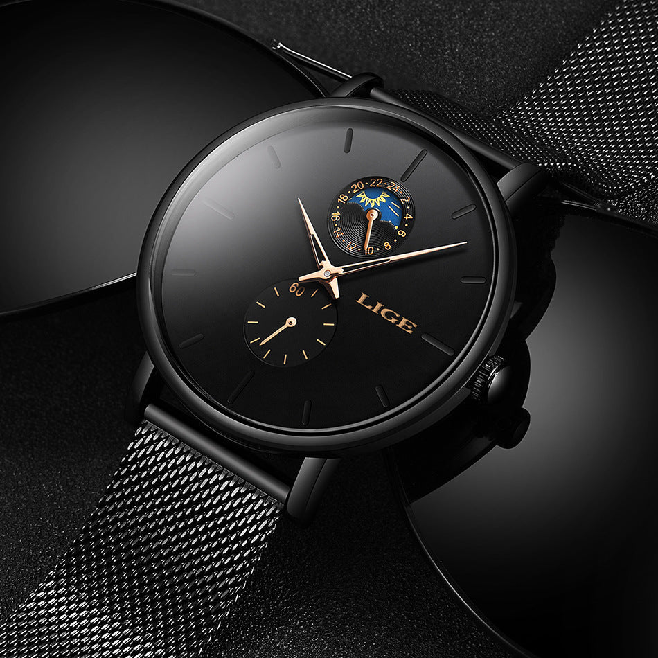 New mesh belt luminous men's watch