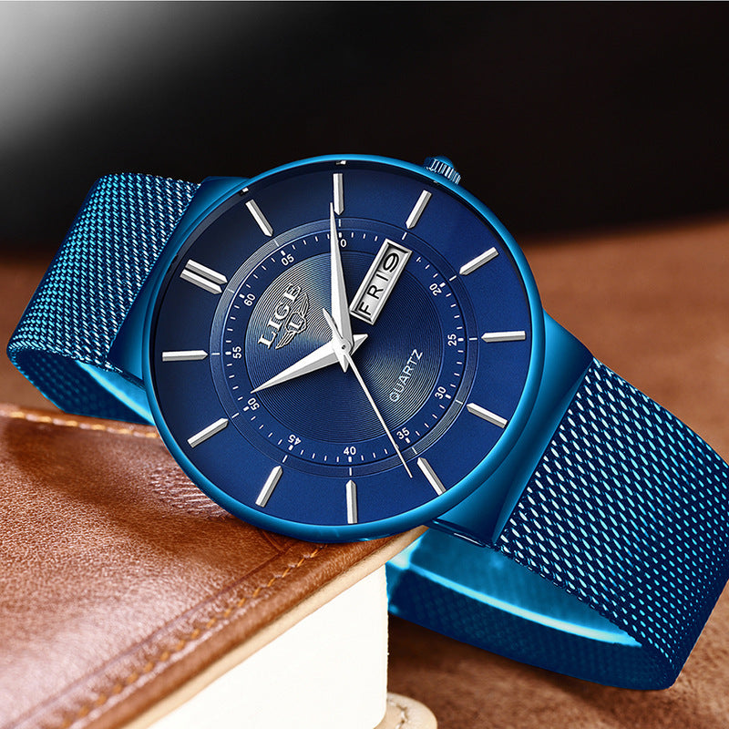 Mesh belt men's watch