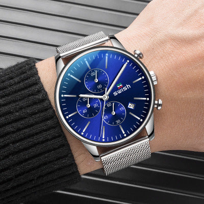 Steel band men's watch