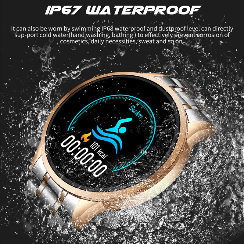 Reloj multifunción inteligente de acero inoxidable para ocio