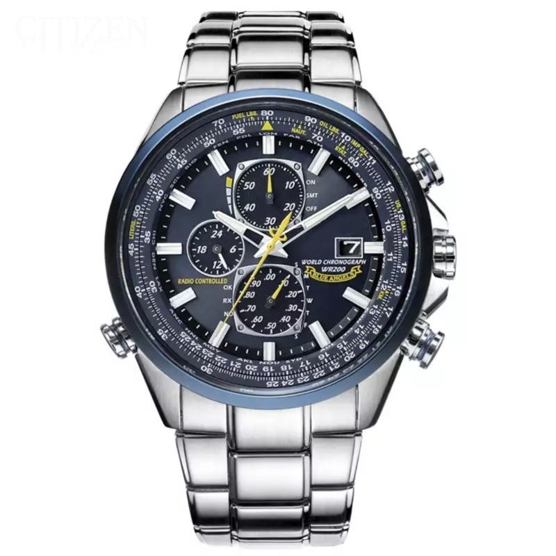 Cross-border Men's Casual Watch Six-Needle Steel Belt Tape Hot Sale