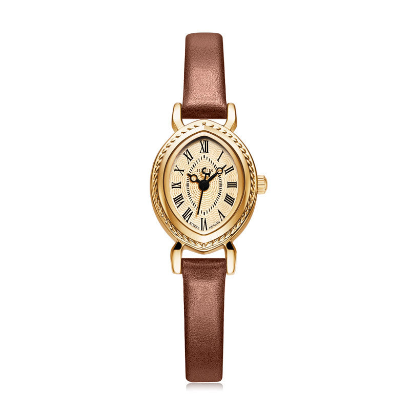 Oval Belt Quartz Movement Waterproof Compact Fashion Watch