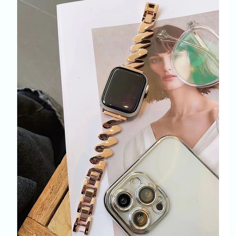 Pulsera de seda con forma de Z y patrón de ondas para reloj