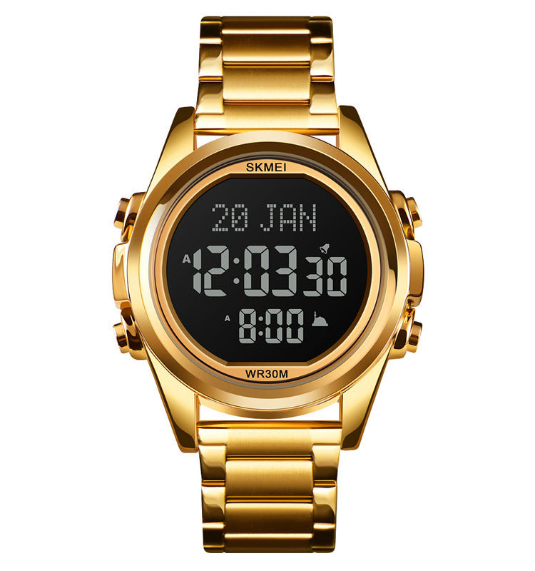 Reloj electrónico para hombre Reloj de acero árabe de moda