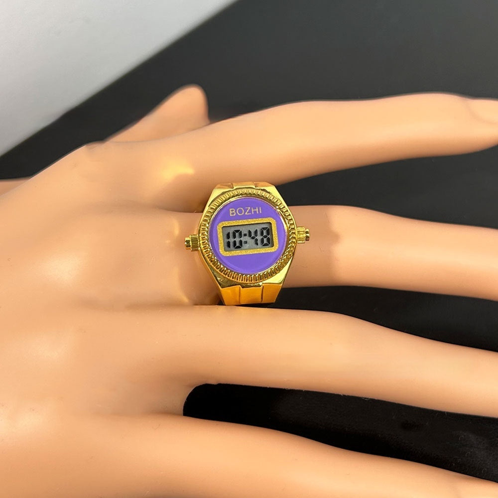 Reloj electrónico de moda para mujer, mini reloj con anillo