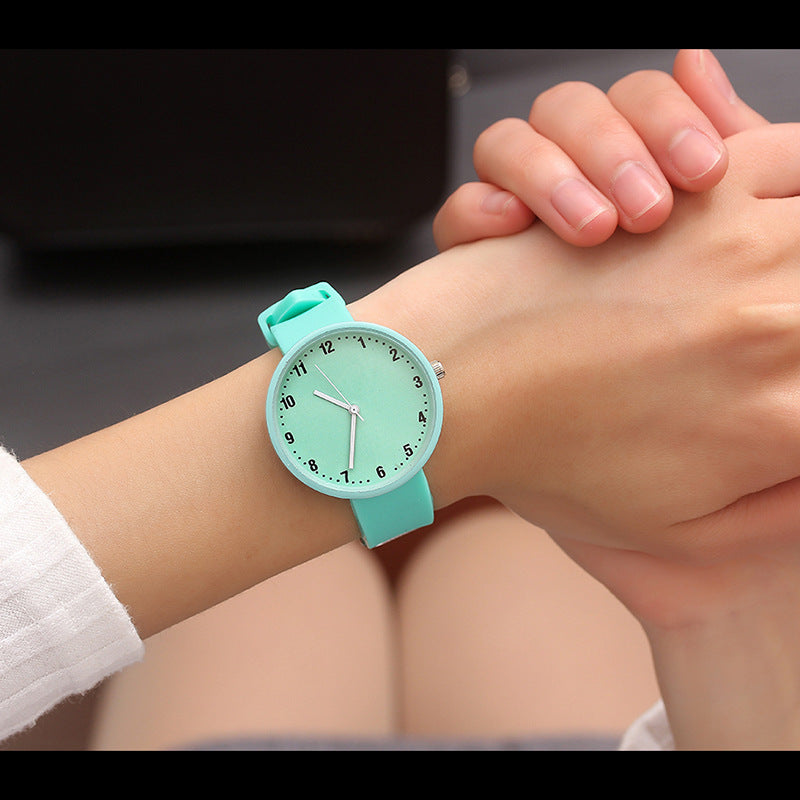 Reloj de cuarzo para estudiantes de escuela secundaria y preparatoria, sencillo, elegante, informal, estilo coreano