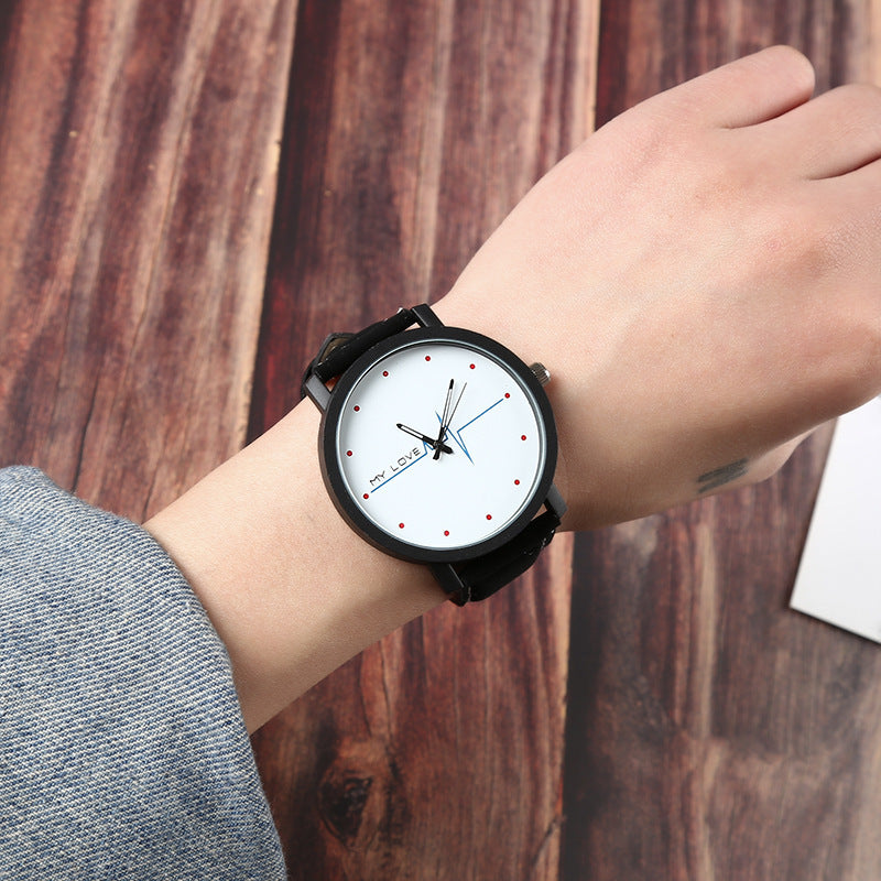 Reloj de cuarzo informal de moda para amantes de los cinturones con patrón de ECG simple y creativo para hombres y mujeres estudiantes
