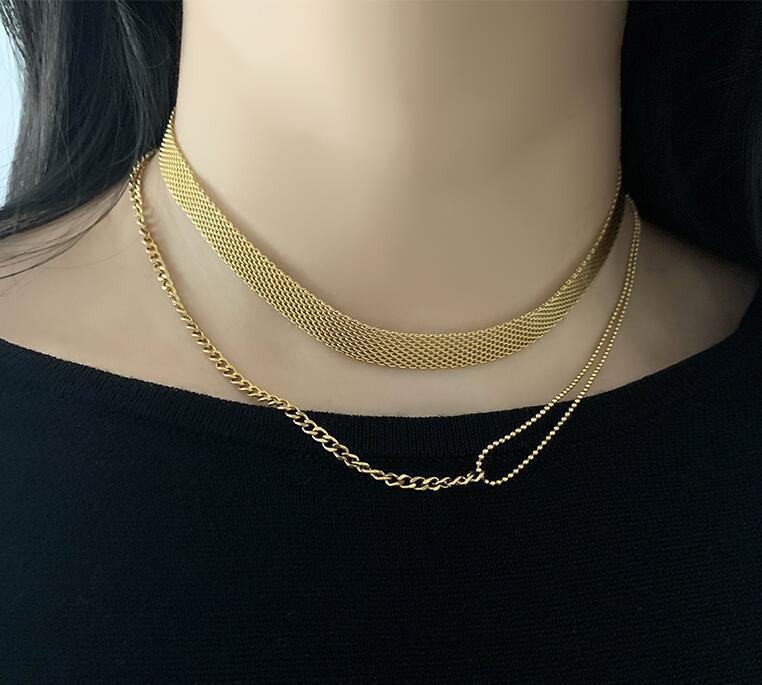 European And American Retro Choker Neck Ornament Mesh Strap Girl Clavicle Chain Watch Style