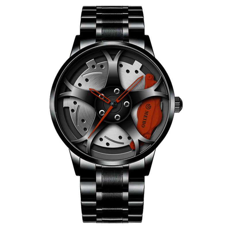 Reloj de cuarzo con forma de cubo de rueda para hombre, tendencia coreana