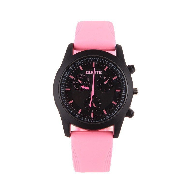 Reloj de cuarzo con correa de silicona y diseño moderno