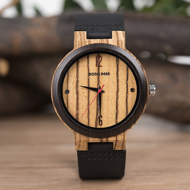 Reloj de cuarzo de madera.