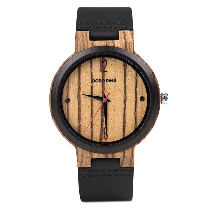 Reloj de cuarzo de madera.