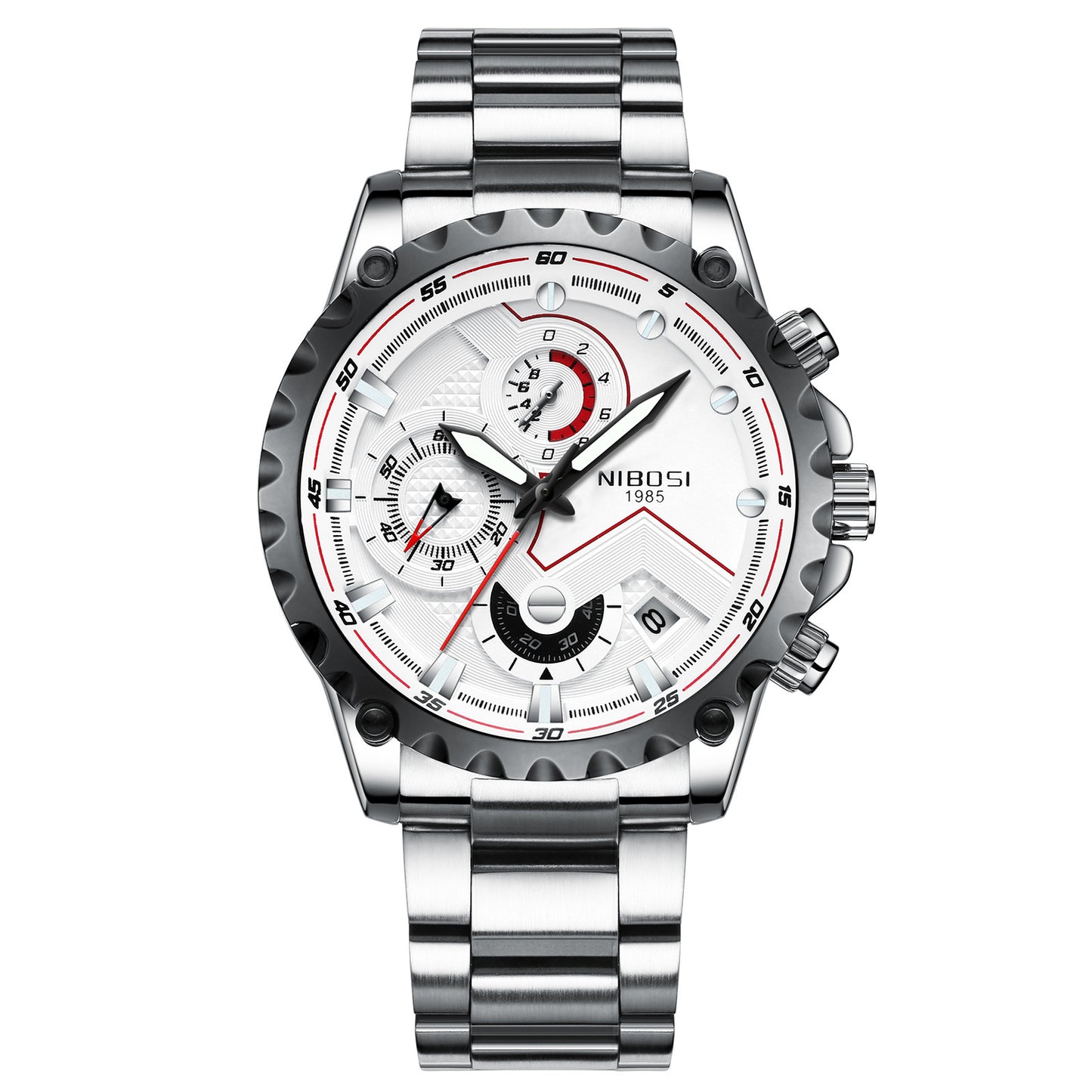 NIBOSI Three Eyes Six Hands Quartz Watch