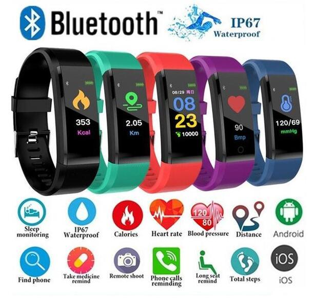 Bluetooth リストバンド付きスマートブレスレット 心拍数モニター ウォッチ アクティビティ フィットネストラッカー