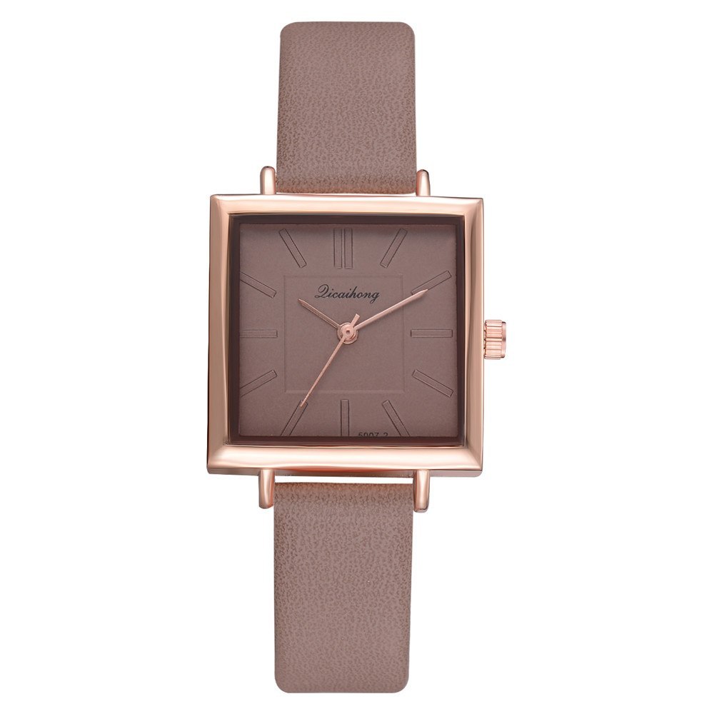 Reloj de pulsera cuadrado para mujer, reloj de pulsera de cuero con cristales, reloj de cuarzo para mujer