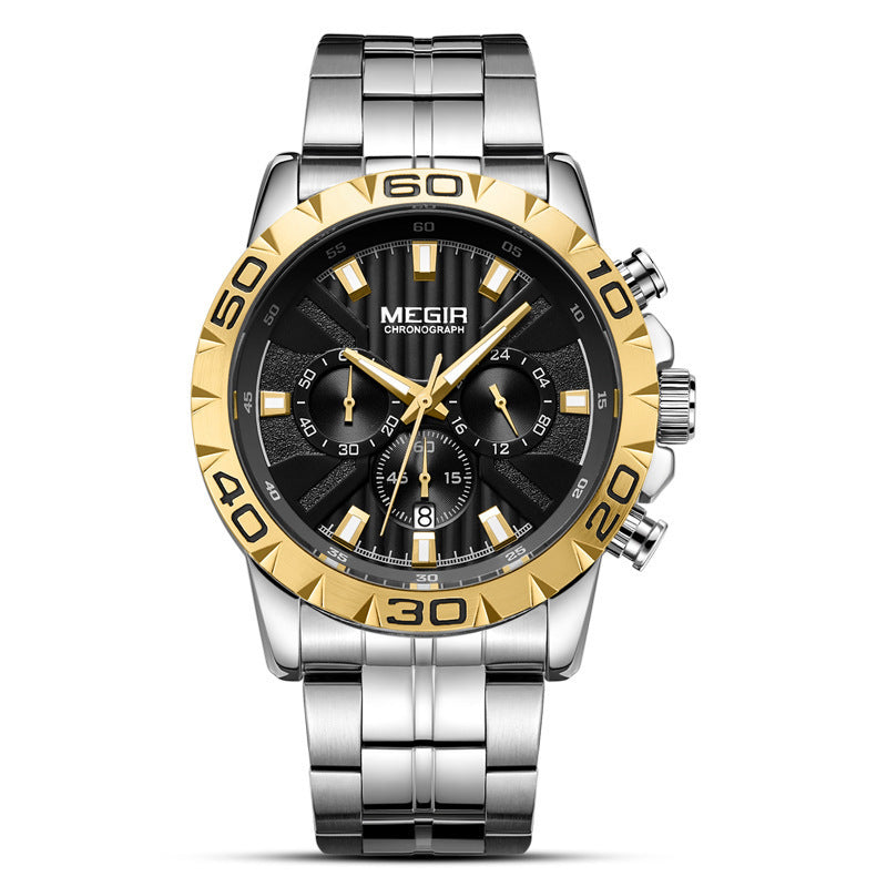 Multifunctional Business Watch Steel Band Quartz Watch