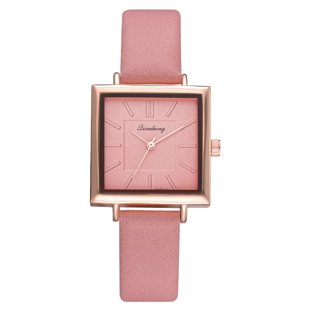 Reloj de pulsera cuadrado para mujer, reloj de pulsera de cuero con cristales, reloj de cuarzo para mujer