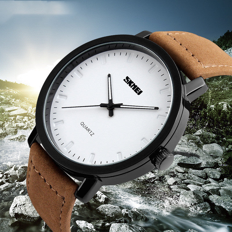 Reloj de cuarzo resistente al agua con estilo minimalista y estilo retro para hombre