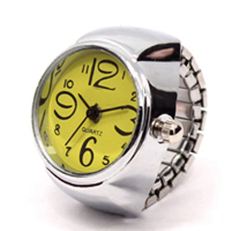 Reloj de anillo personalizado para hombres y mujeres, gran oferta, reloj de anillo para parejas, moda coreana, venta al por mayor, caja de plata de aleación, fabricante directo al por mayor