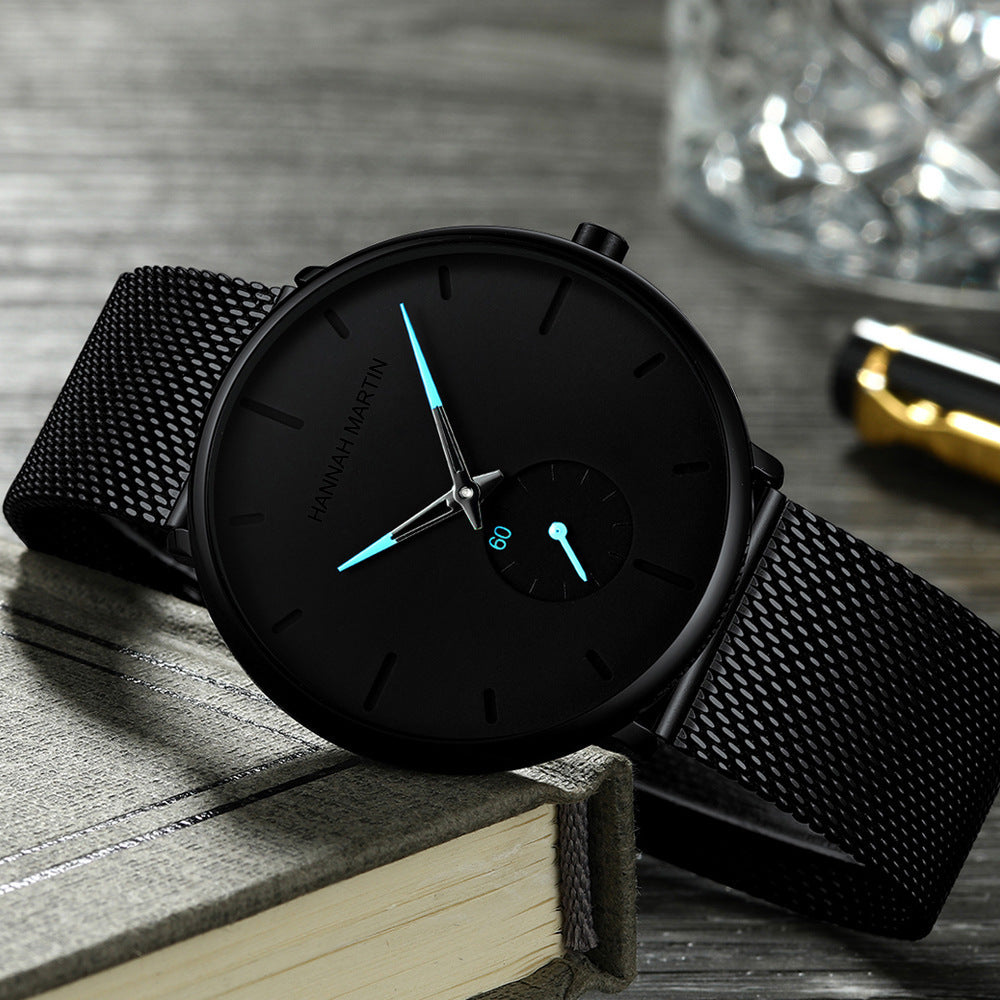 Reloj de cuarzo de acero inoxidable con esfera pequeña y malla de acero inoxidable para hombre, resistente al agua, autorizado por Amazon, oferta especial