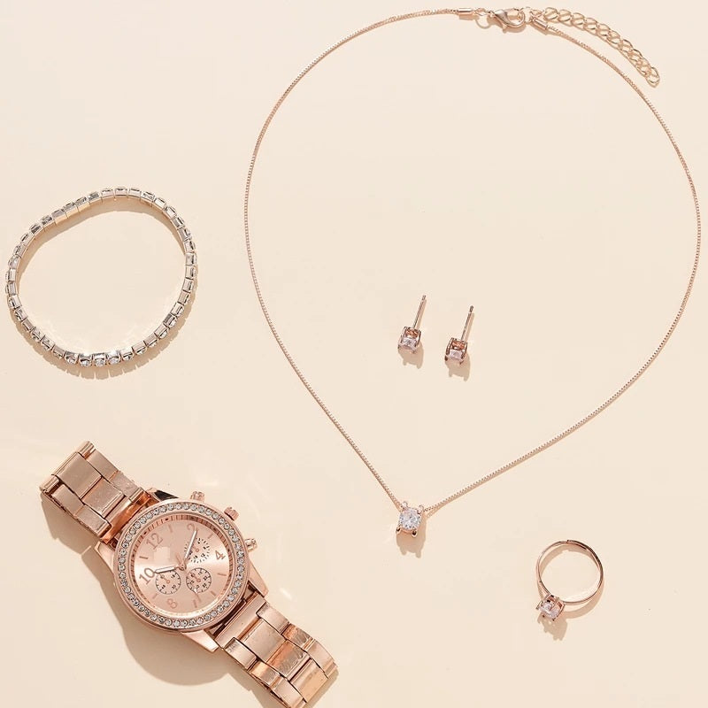 Reloj de mujer con correa de acero y tres ojos falsos, reloj de cuarzo coreano informal para mujer