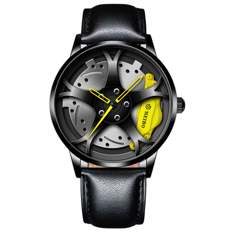 Reloj de cuarzo con forma de cubo de rueda para hombre, tendencia coreana