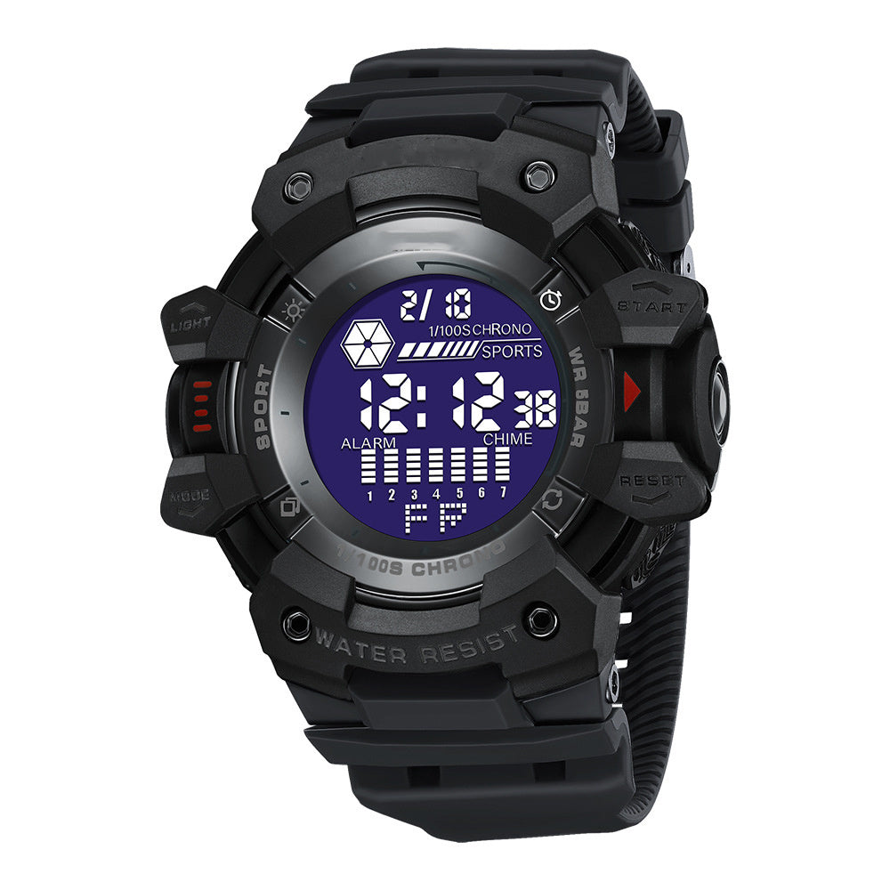 Reloj electrónico luminoso deportivo resistente al agua para hombre