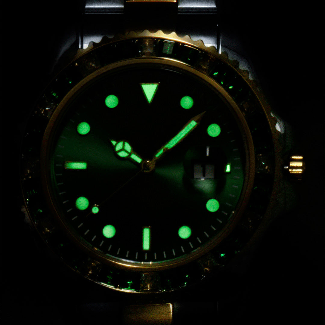 Men's Fashion Diamond-set Stainless Steel Luminous Watch