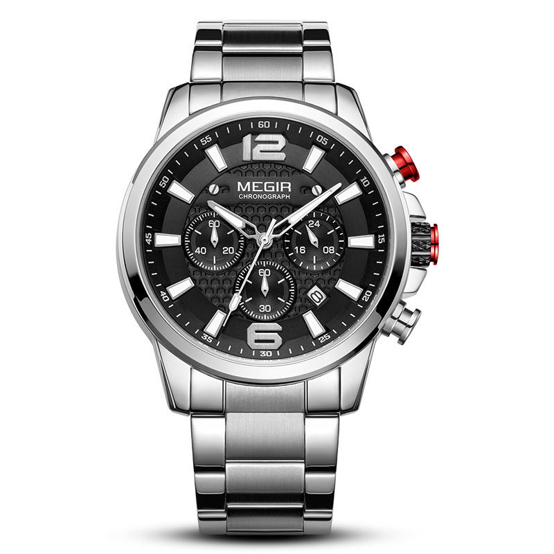 Watch Men's Multi-function Business Sports Steel Belt Men's Spot Quartz Watch