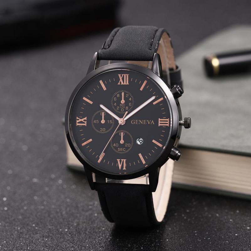 Reloj casual con correa y tres ojos y seis manecillas para hombre