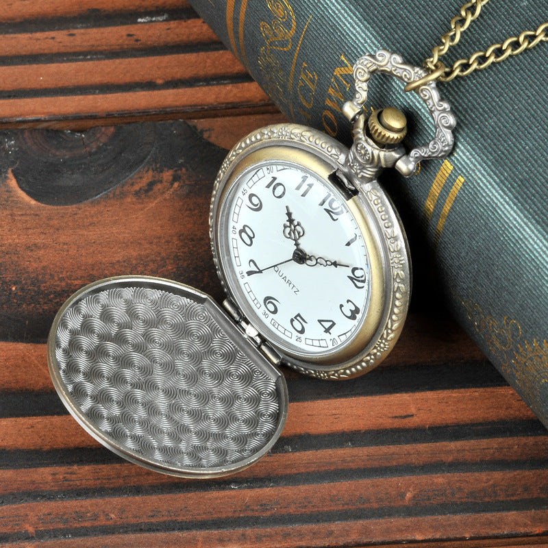 Fashion Simple Retro Motorcycle Quartz Pocket Watch