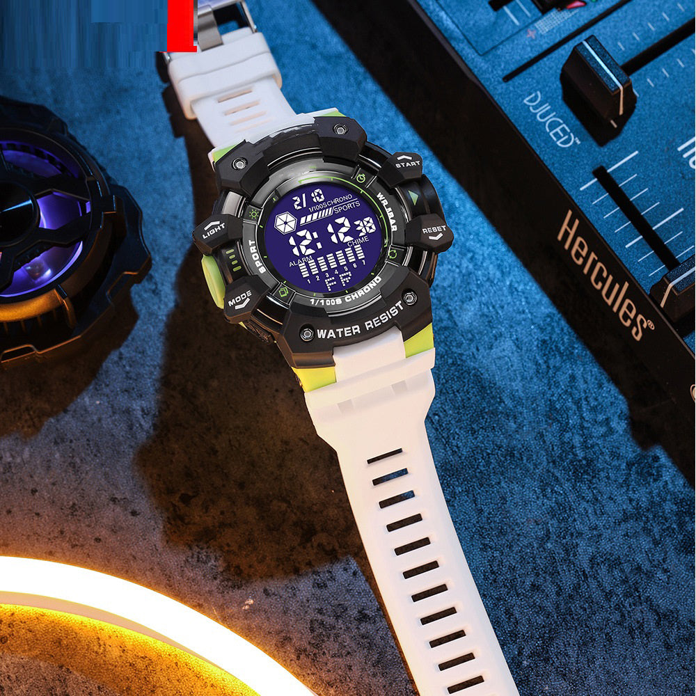 Reloj electrónico luminoso deportivo resistente al agua para hombre