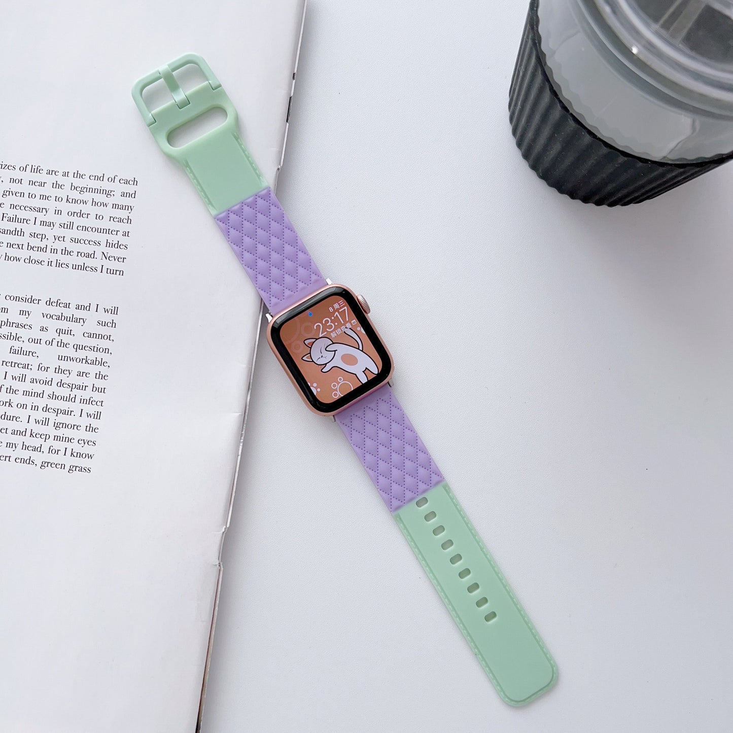 Replaceable Watch Two-tone Leather Strap