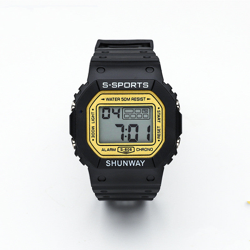 Reloj electrónico cuadrado pequeño para estudiantes, luminoso, resistente al agua