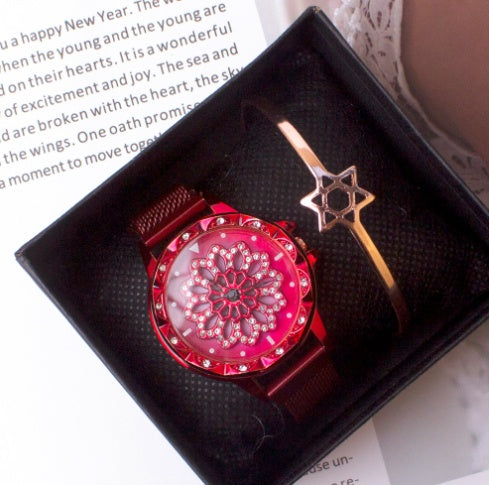 Reloj de esfera giratoria Micro Business Draining Turntable Quartz Ladies Watch