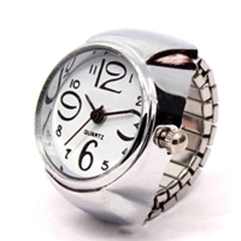 Reloj de anillo personalizado para hombres y mujeres, gran oferta, reloj de anillo para parejas, moda coreana, venta al por mayor, caja de plata de aleación, fabricante directo al por mayor