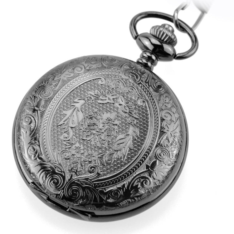 Reloj de bolsillo hueco con tapa estilo retro para mujer