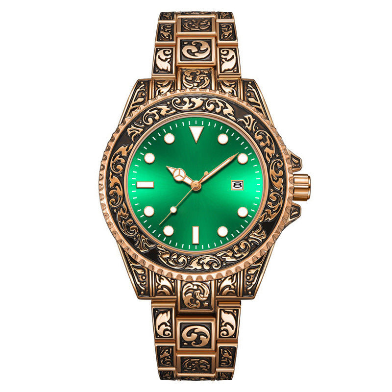 Men's Vintage Engraving Business Quartz Watch
