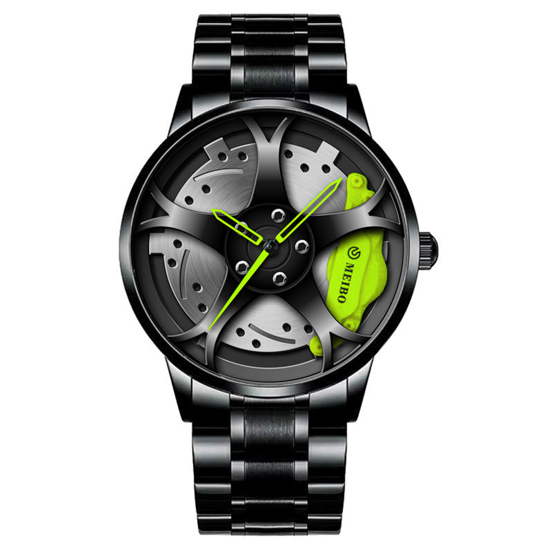 Reloj de cuarzo con forma de cubo de rueda para hombre, tendencia coreana
