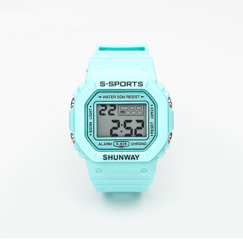 Reloj electrónico cuadrado pequeño para estudiantes, luminoso, resistente al agua