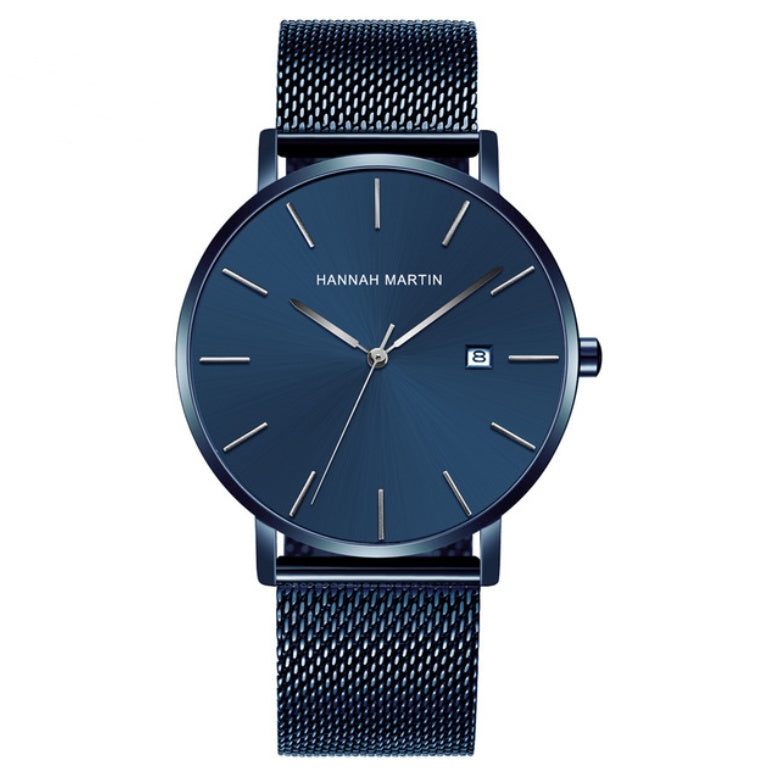 Stainless steel mesh belt quartz watch men